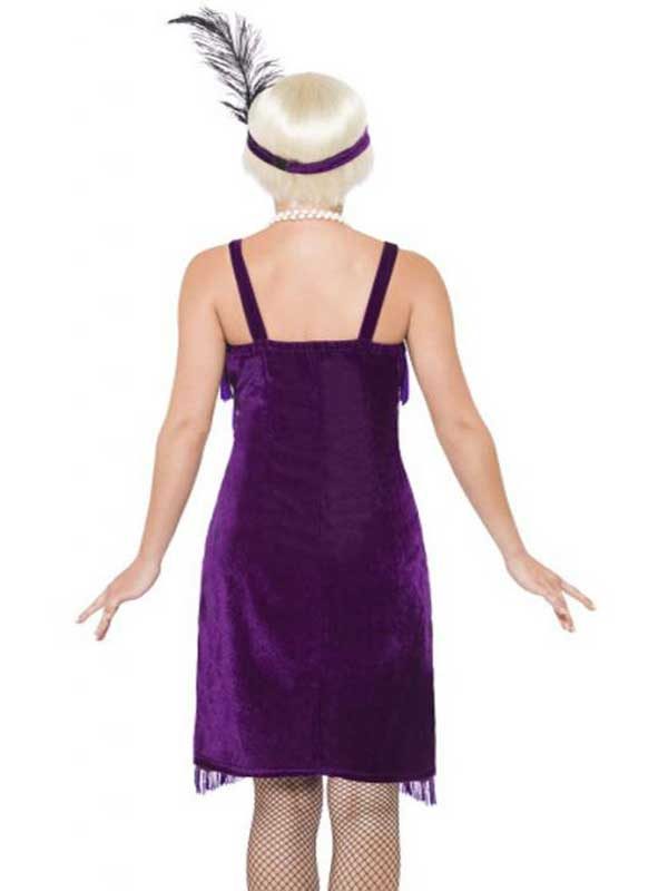 1920s Flapper Costume, Dark Purple - Image 2