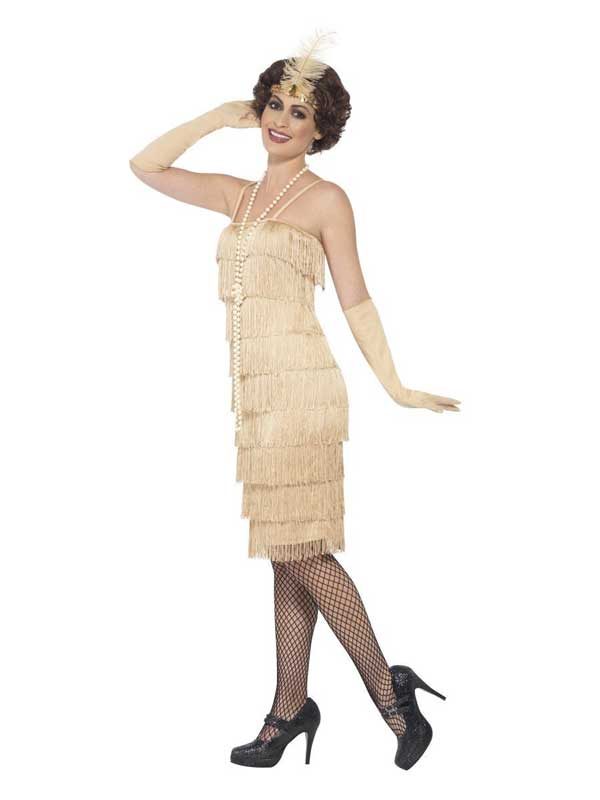 1920s Flapper Costume, Gold - Image 2