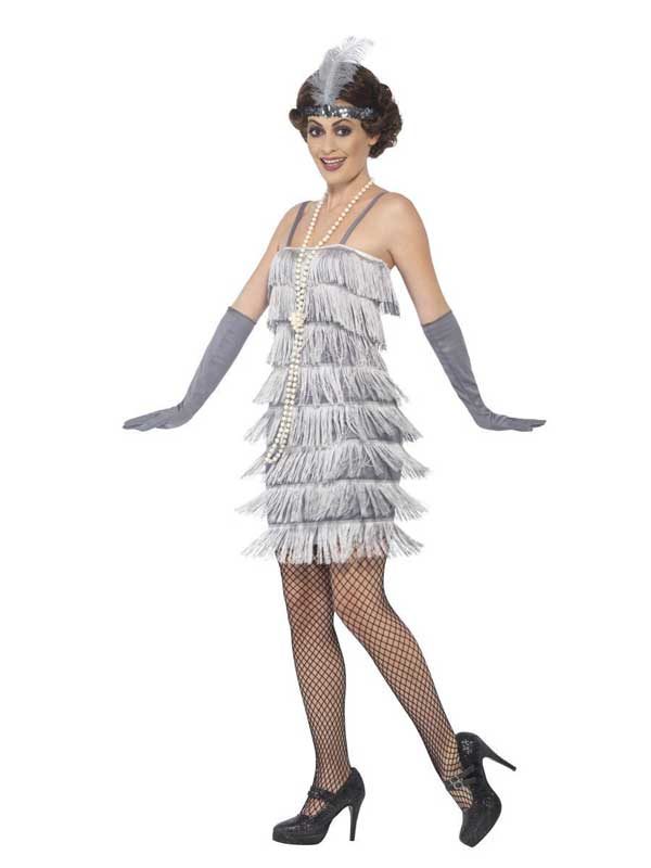 1920s Flapper Costume, Silver - Image 2