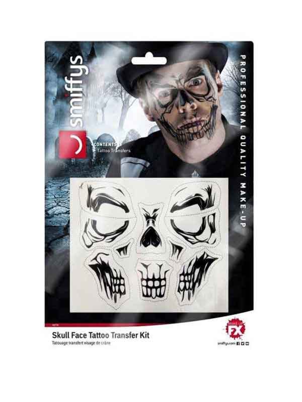 Skull Face Tattoo Transfer Kit