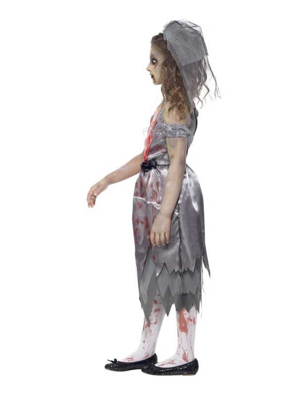 Zombie Bride Costume, Grey - Image 2