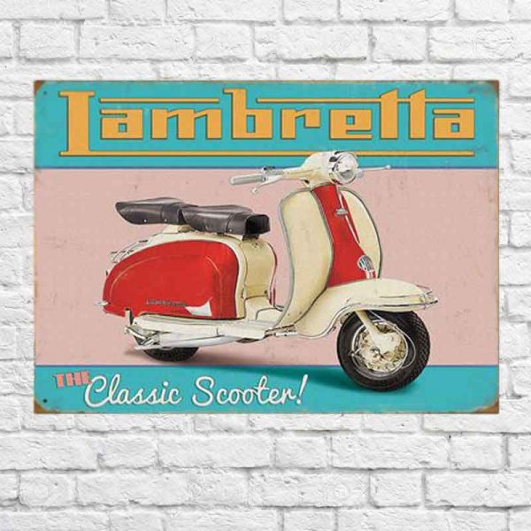 Metal Sign Lambretta The Classic Scooter