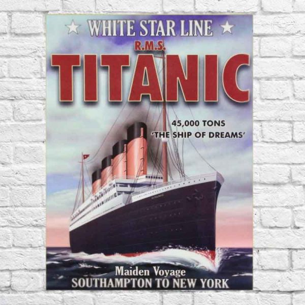 Metal Sign White Star Line TITANIC