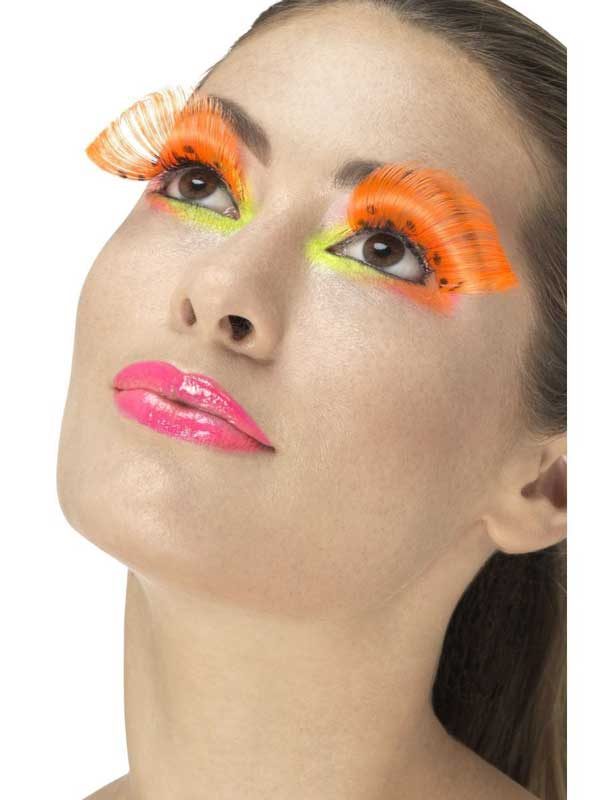 80s Polka Dot Eyelashes, Neon Orange