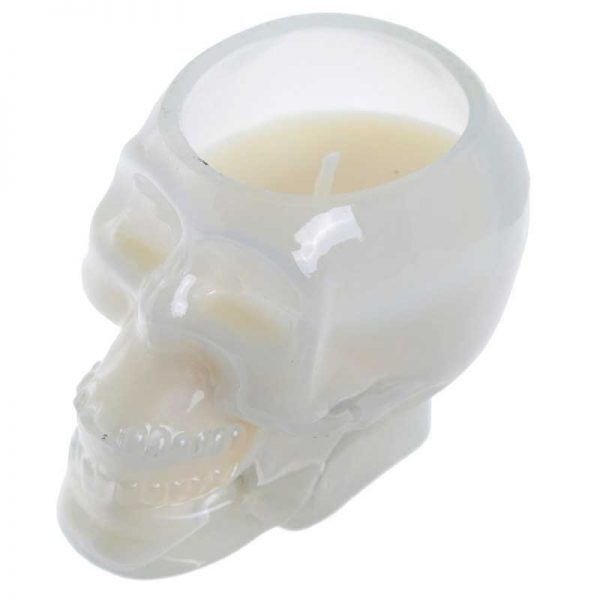 White Skull Soya Candle Jar - Sandalwood & Cedar - Image 2