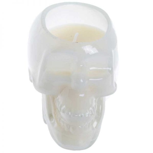 White Skull Soya Candle Jar - Sandalwood & Cedar - Image 3