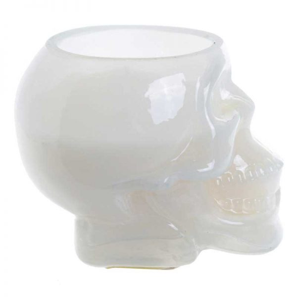 White Skull Soya Candle Jar - Sandalwood & Cedar - Image 4