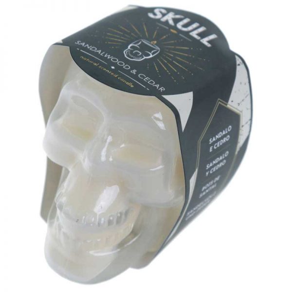 White Skull Soya Candle Jar - Sandalwood & Cedar