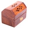 Sheesham Wood Mini Incense Burner Box, Elephant Inlay - Image 4