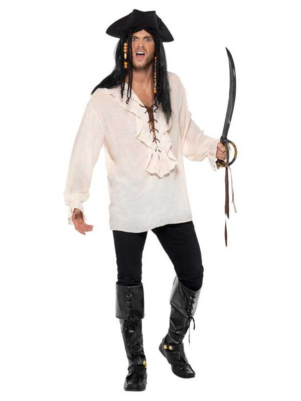 Pirate Shirt Ivory With Lace Up Front