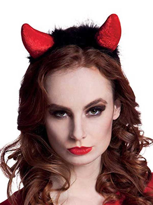 Devil Horns With Black Fluffy Trim