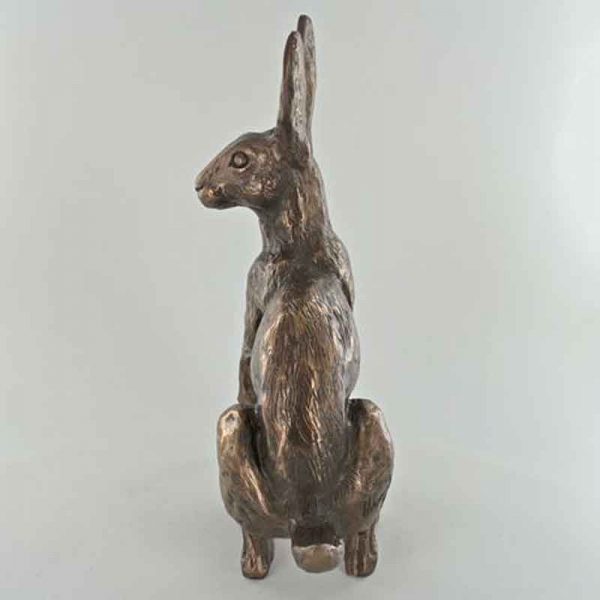 Cold Cast Bronze Sculpture - Buttercup Standing Hare By Harriet Glen - Image 4