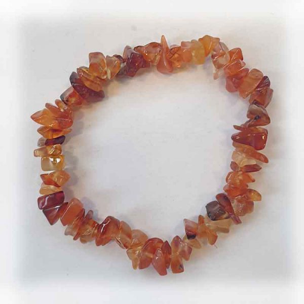 Carnelian Elasticated Chip Bracelet