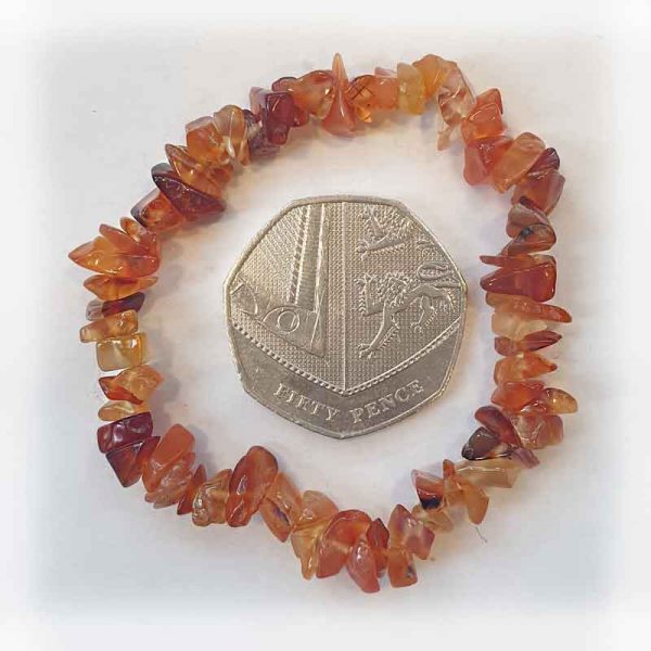 Carnelian Elasticated Chip Bracelet - Image 2