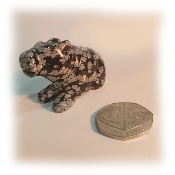 Snowflake Obsidian Relaxed Hippo - Image 4