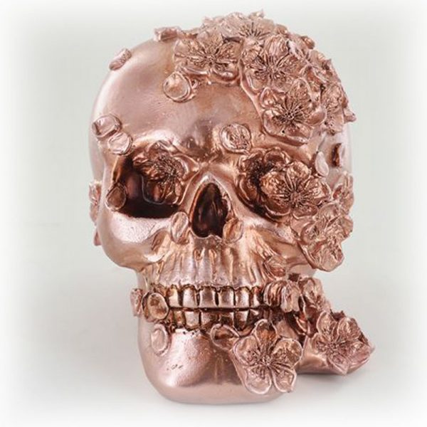 Skull Copper With Flowers - Image 3