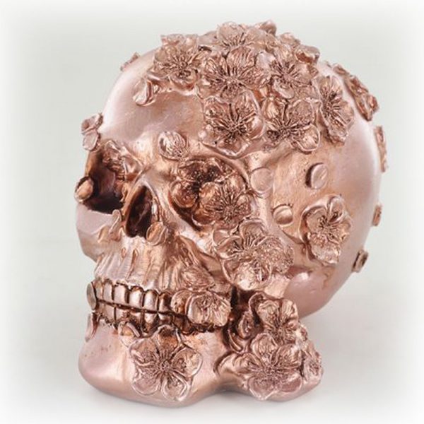 Skull Copper With Flowers