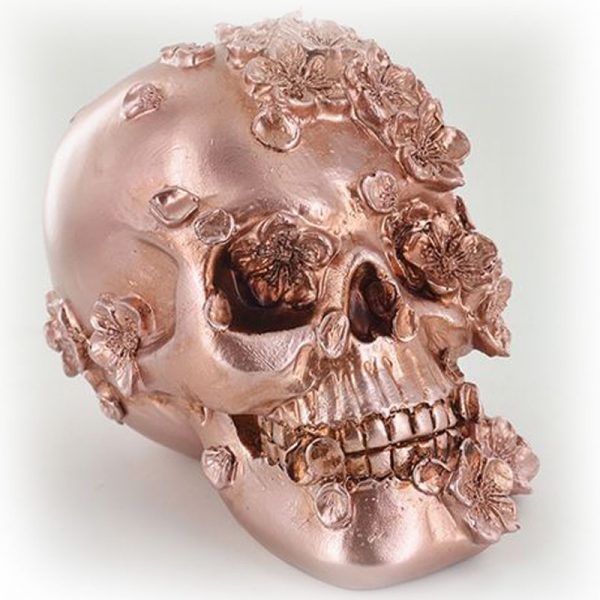 Skull Copper With Flowers - Image 4