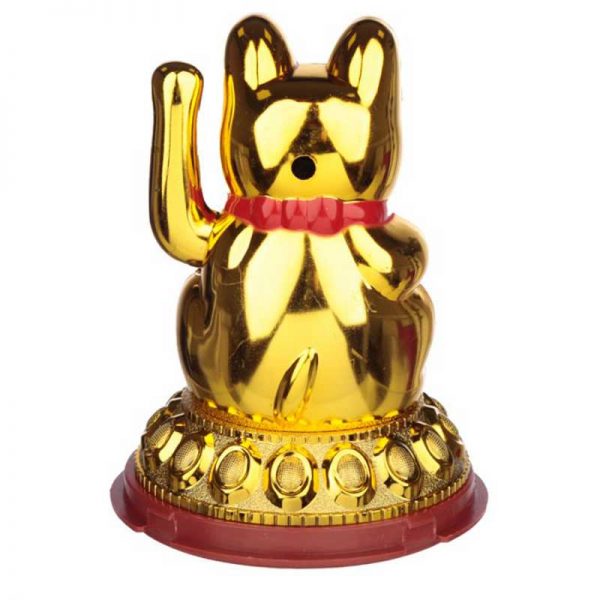 Solar Pals Maneki Neko Golden Lucky Waving Cat - Image 3