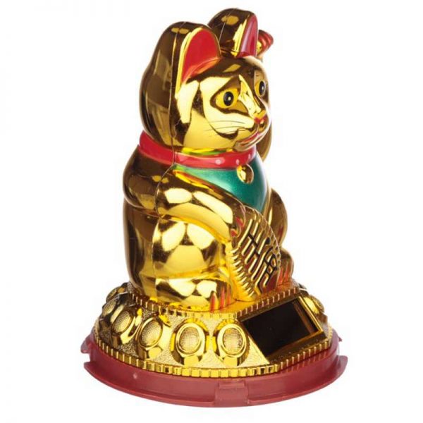 Solar Pals Maneki Neko Golden Lucky Waving Cat - Image 4