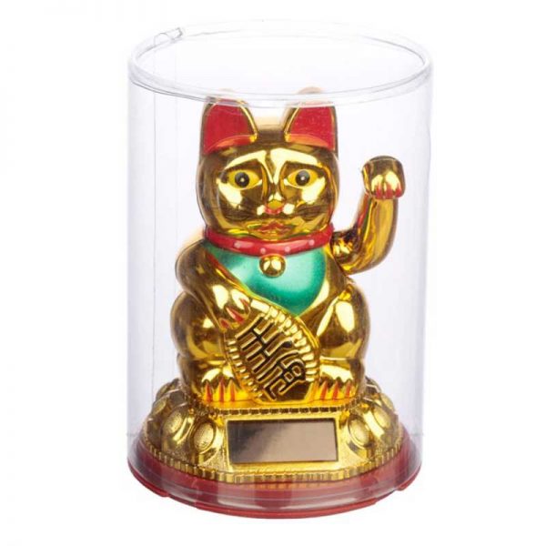 Solar Pals Maneki Neko Golden Lucky Waving Cat - Image 5