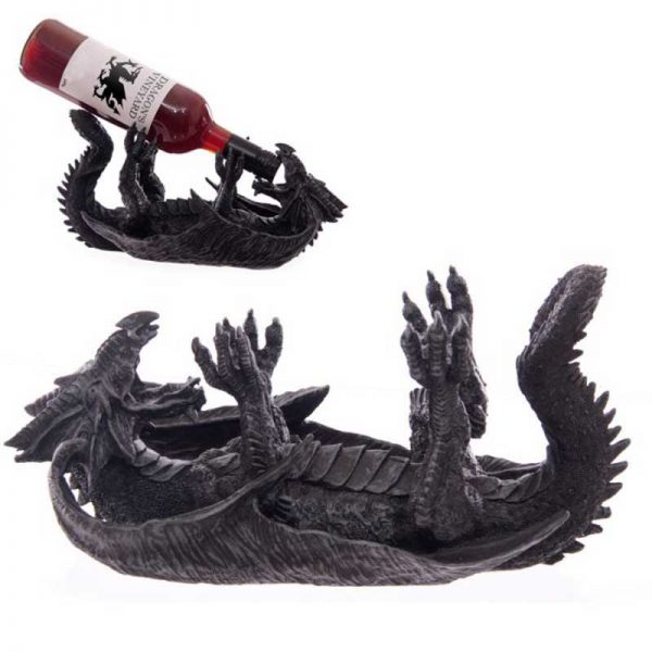 Gothic Grey Dragon Wine Bottle Holder