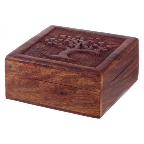 Sheesham Wood Tree Of Life Trinket Box