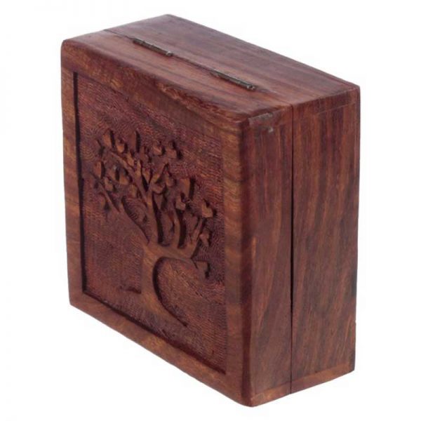 Sheesham Wood Tree Of Life Trinket Box - Image 2