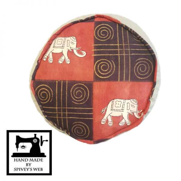 Meditation Cushion, Patch Cotton Elephant