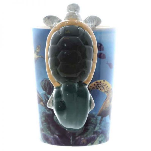 Turtle With Underwater Decal Ceramic Shape Handle Mug - Image 2