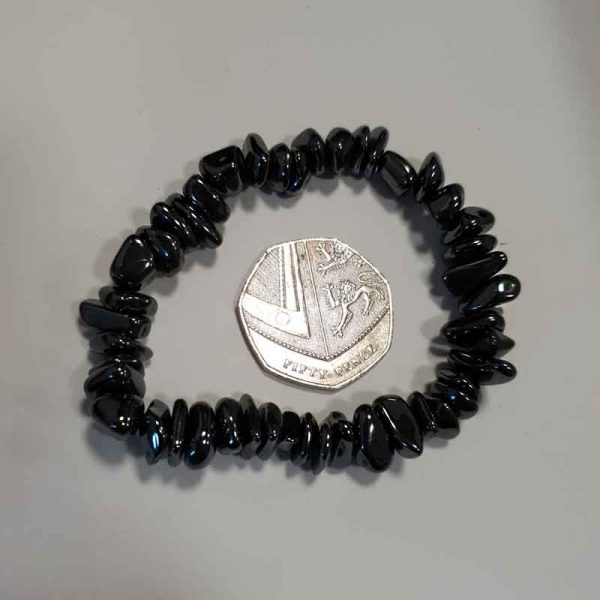 Hematite Elasticated Chip Bracelet - Image 2