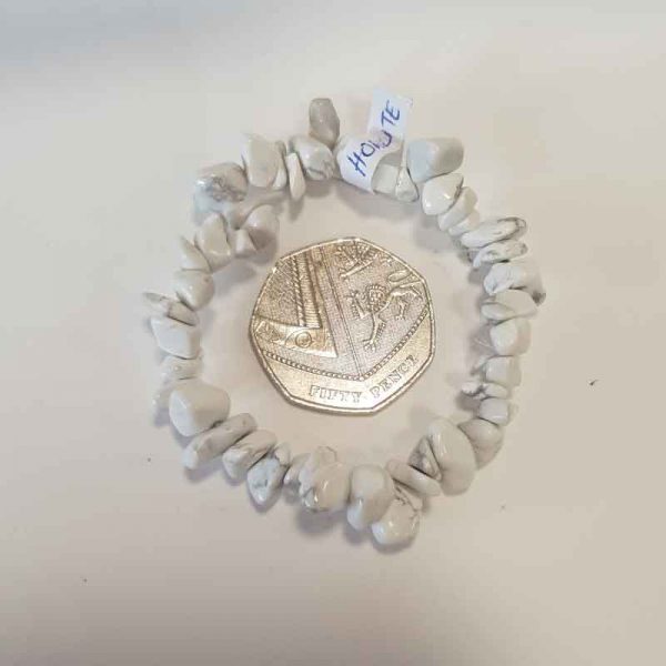 Howlite Elasticated Chip Bracelet - Image 2