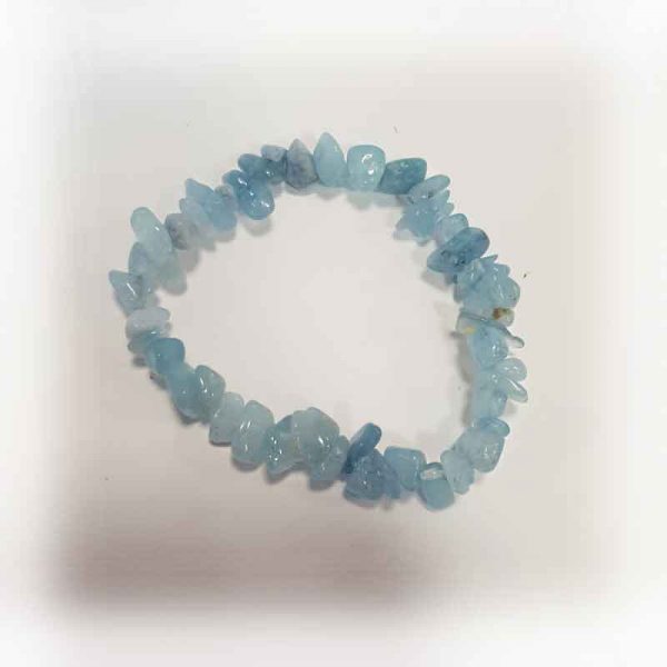 Aquamarine Elasticated Chip Bracelet