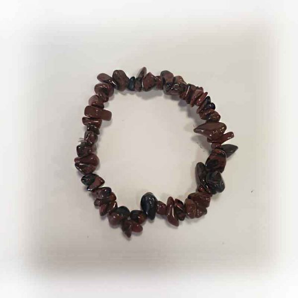 Mahogany Obsidian Elasticated Chip Bracelet