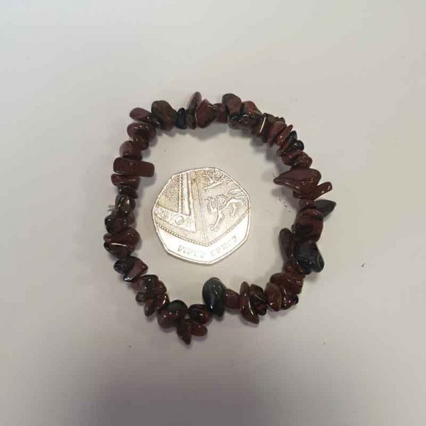 Mahogany Obsidian Elasticated Chip Bracelet - Image 2