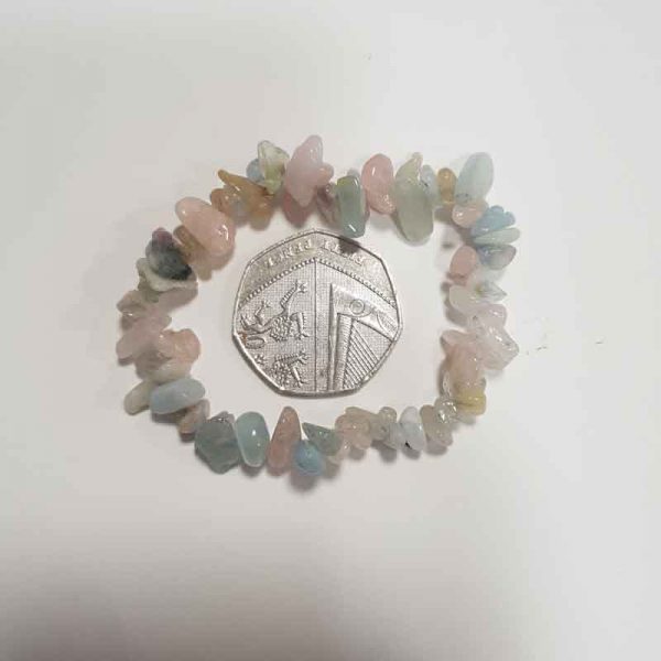 Morganite Elasticated Chip Bracelet - Image 2