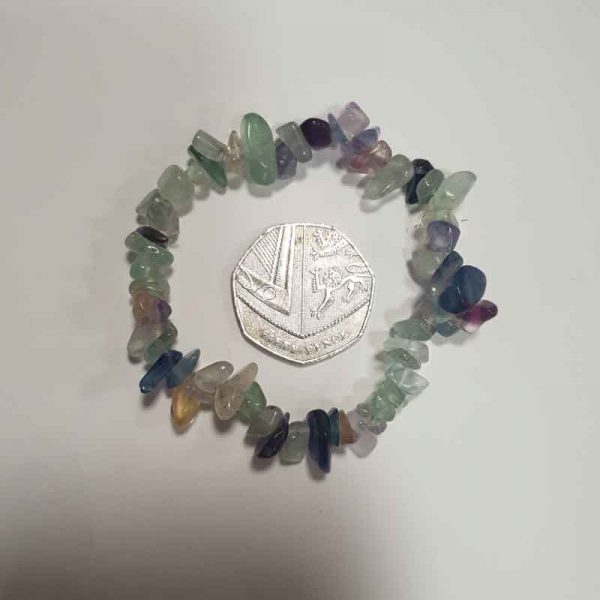 Fluorite Elasticated Chip Bracelet - Image 2