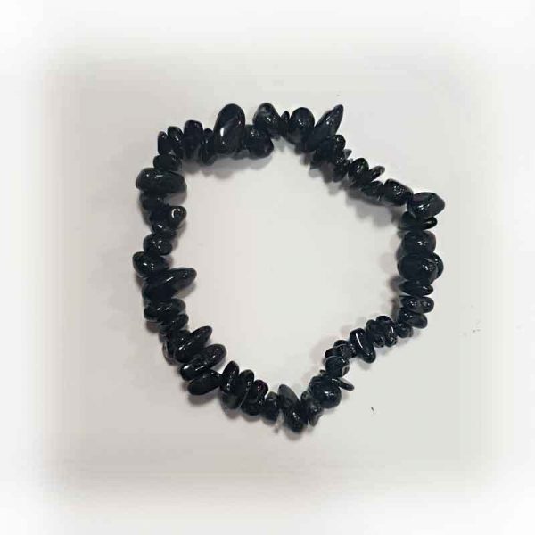 Black Tourmaline Elasticated Chip Bracelet