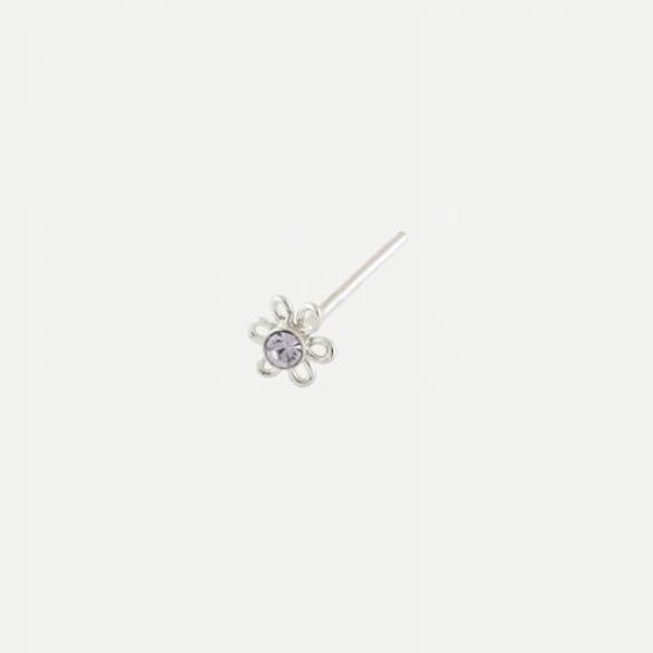 Sterling Silver Assorted Gemset Flower Nose Pins (Sold Separately) - Image 2