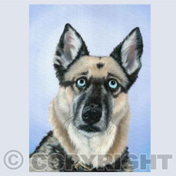 Damon The Dog Portrait Rectangular Greeting Card - 125.8mm x 175mm