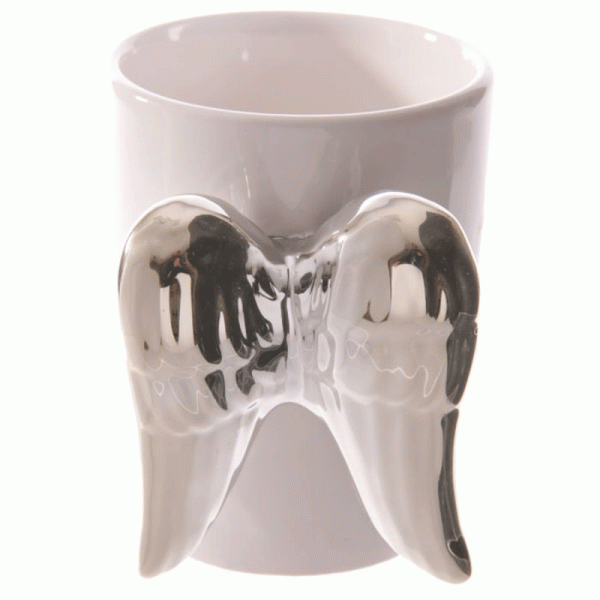 Angel Wings Ceramic Shaped Handle Mug - Image 2