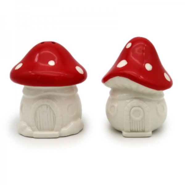 Fairy Toadstool House Ceramic Salt and Pepper Set