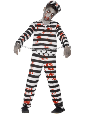 Zombie Convict Costume, Black & White
